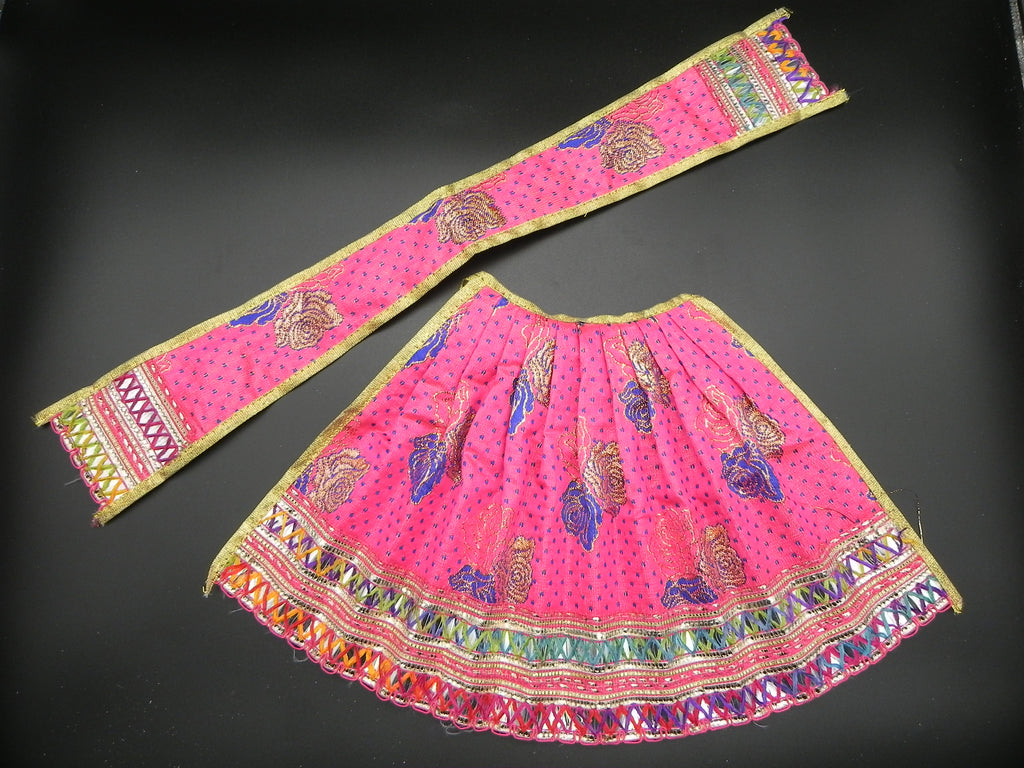 Lehanga and Patka set Height-8 inch{Rose design}