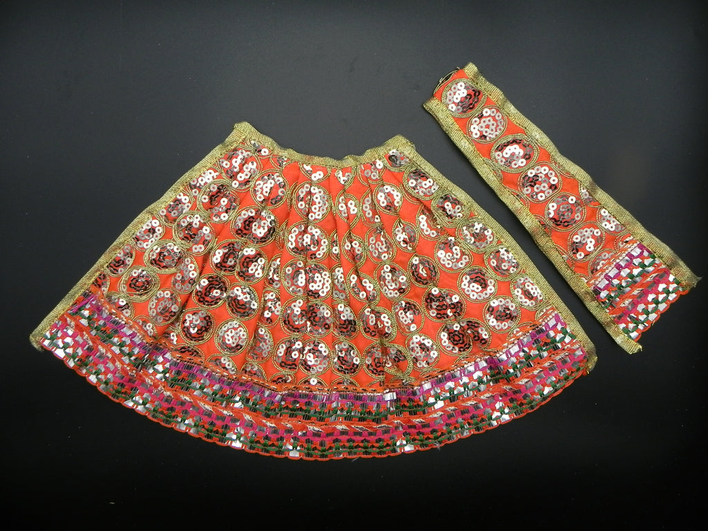 Round Chamki Design Lehenga and Patka Set Height-8 inch