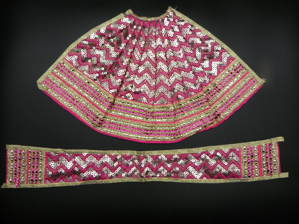 Mirror Design ﻿Lehenga and Patka Set Height-8 inch