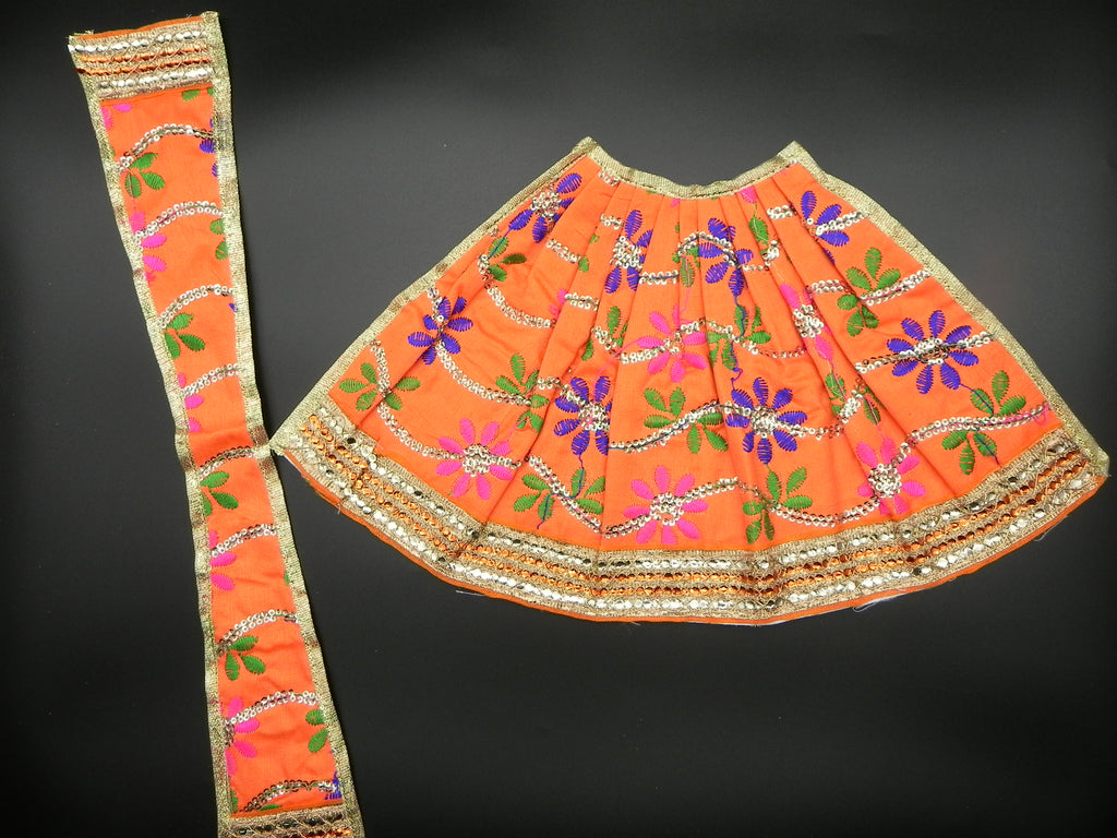Flower Design Lehenga and Patka Set  Height - 8 inch