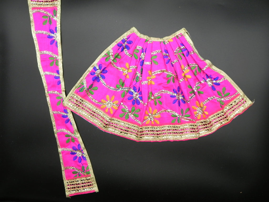 Flower Design Lehenga and Patka Set  Height - 8 inch