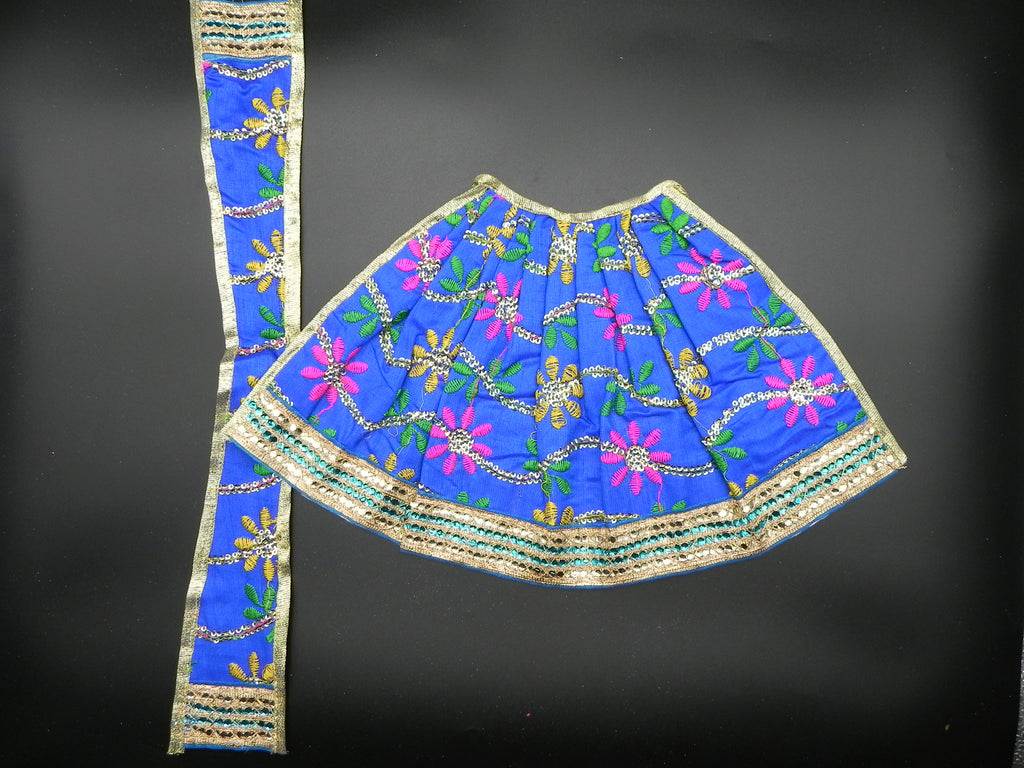 Flower Design Lehenga and Patka Set  Height - 8 inch