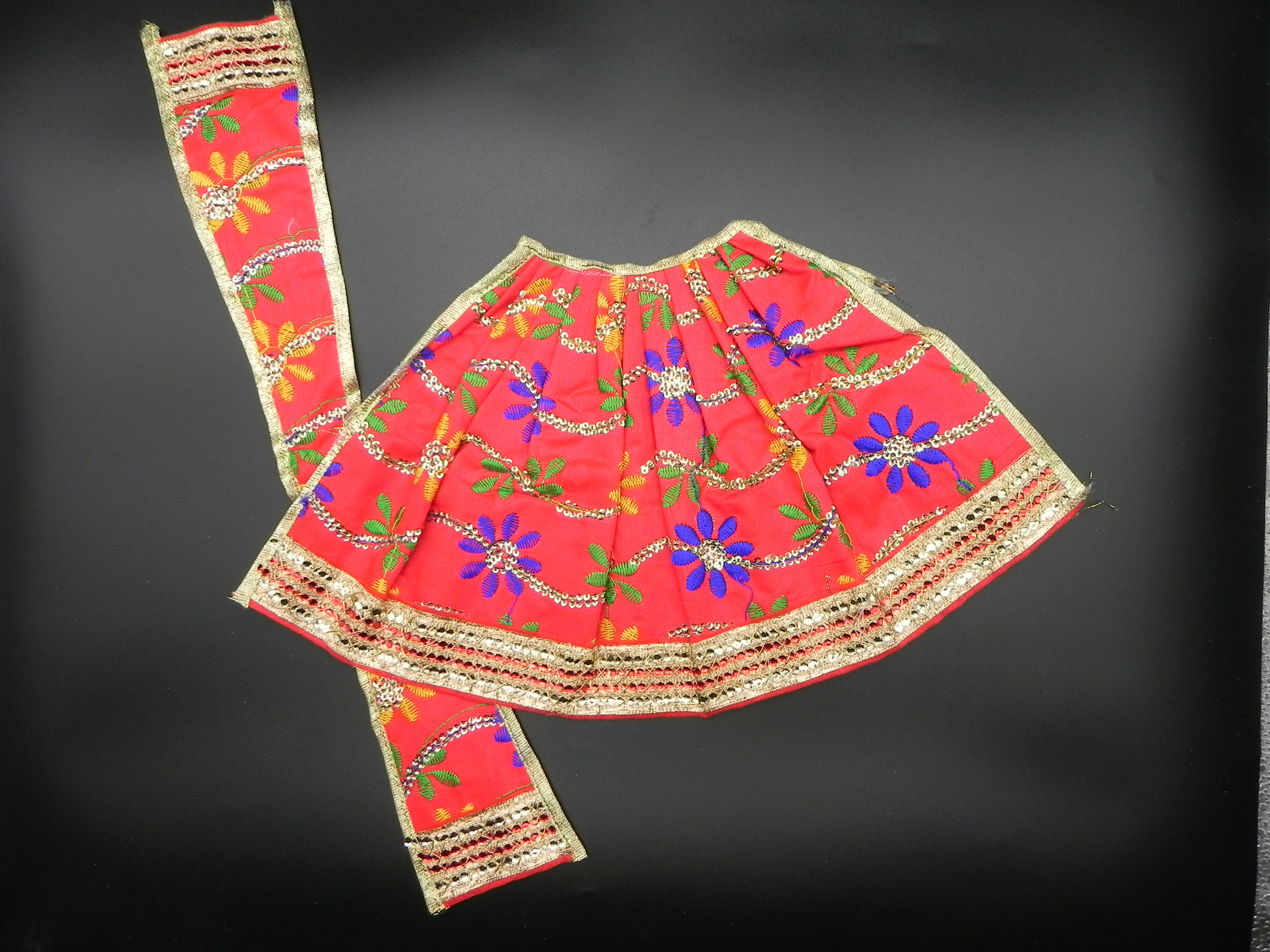 Flower Design Lehenga and Patka Set  Height - 8 inch