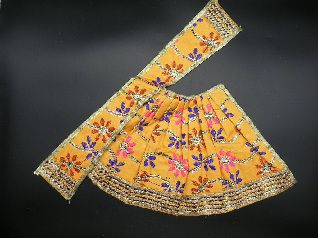 Flower Design Lehenga and Patka Set  Height - 8 inch