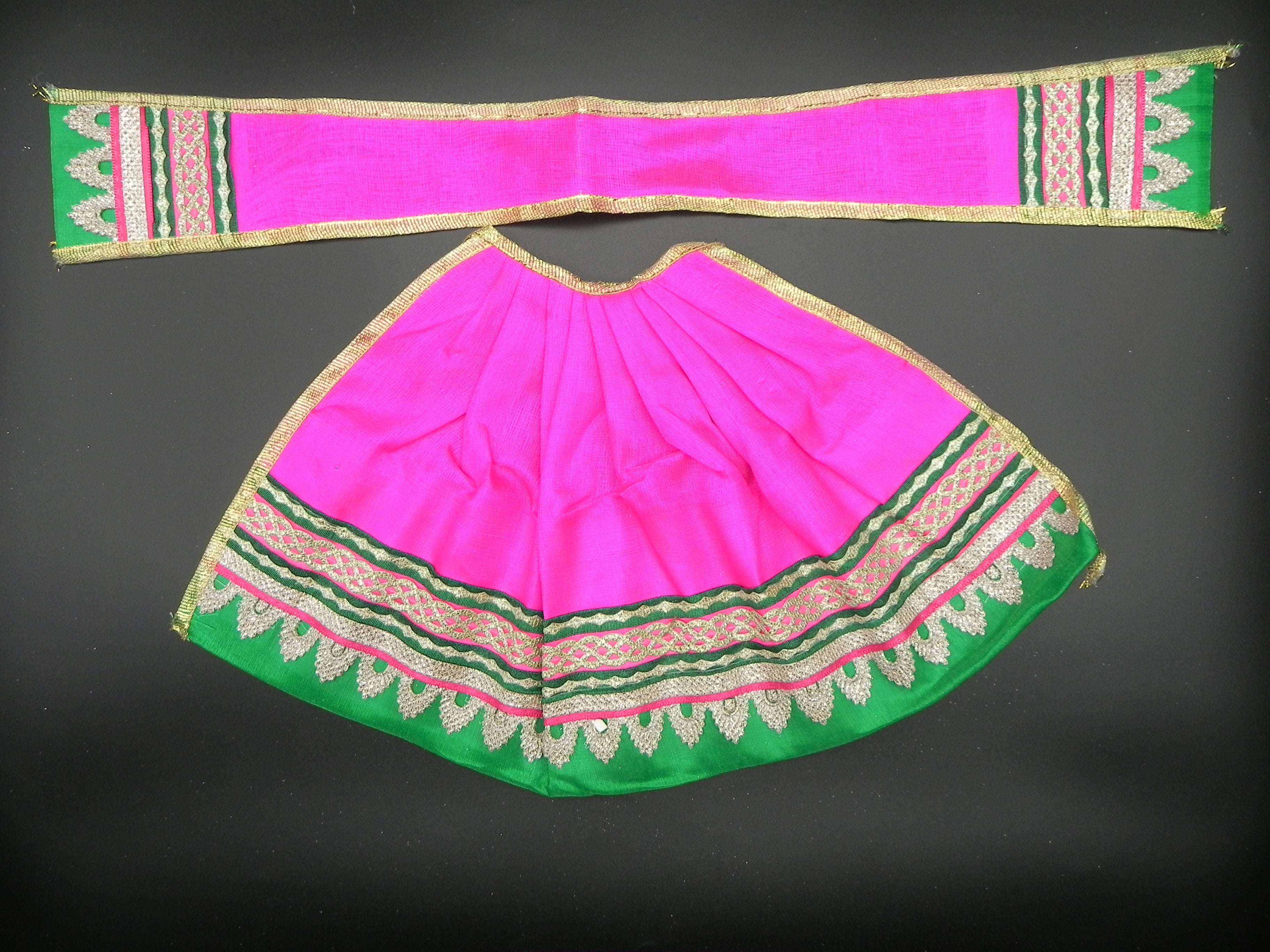 ﻿Lehanga and Patka Set with Umbrella Border Height-8 inch