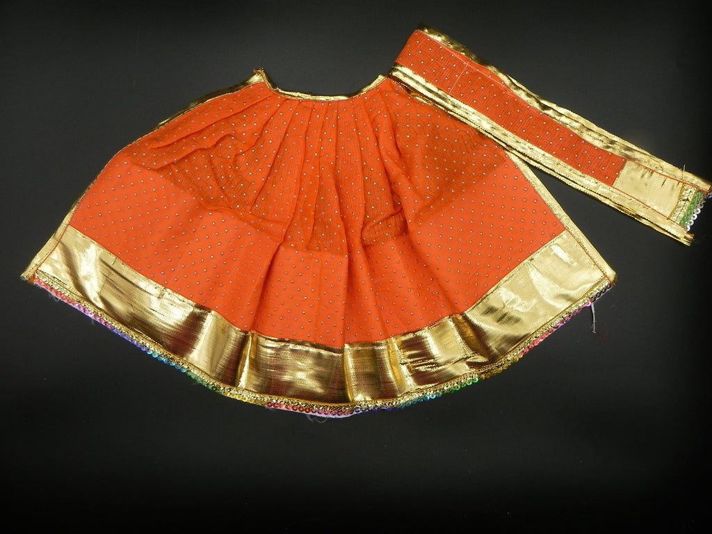 Dew Drop Design Lehanga and Patka Set - Height-9 inch