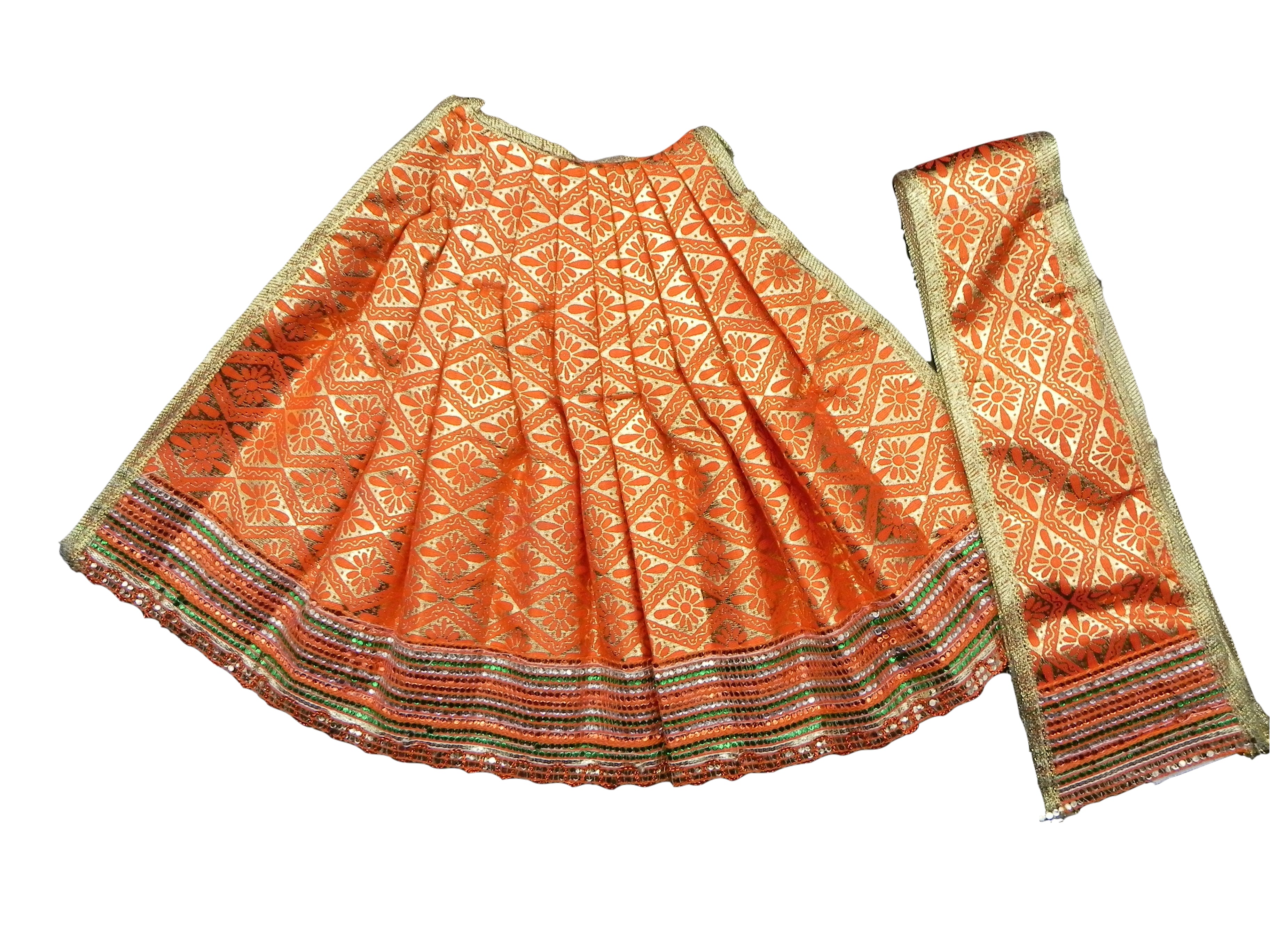 Lehenga and Patka set Height-9 inch