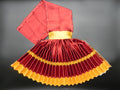 Maroon Silk Lehanga Saree for Goddess Deity - 10 Inch