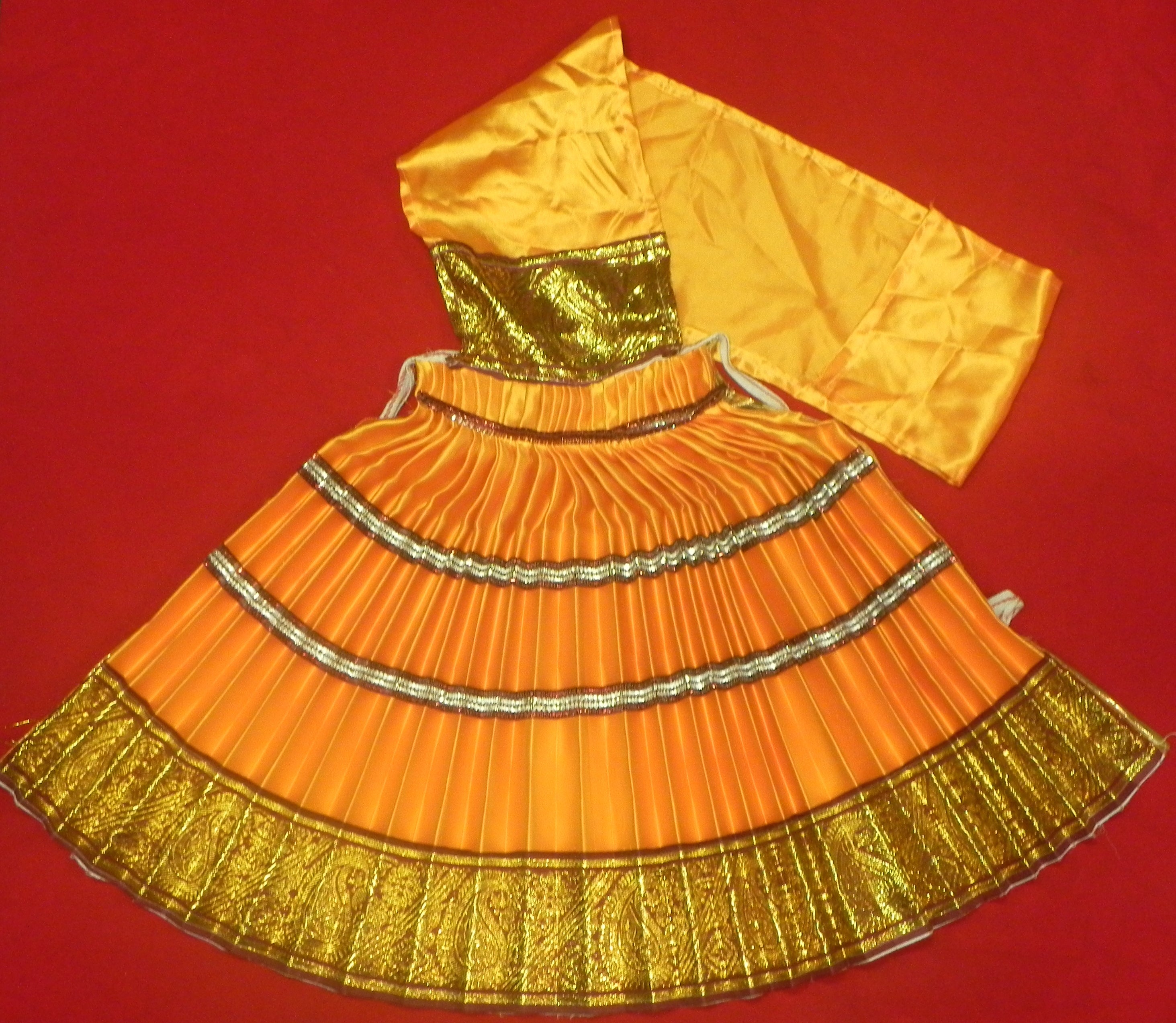 Silk Lehanga Saree for Goddess - 18 x 9 Inches