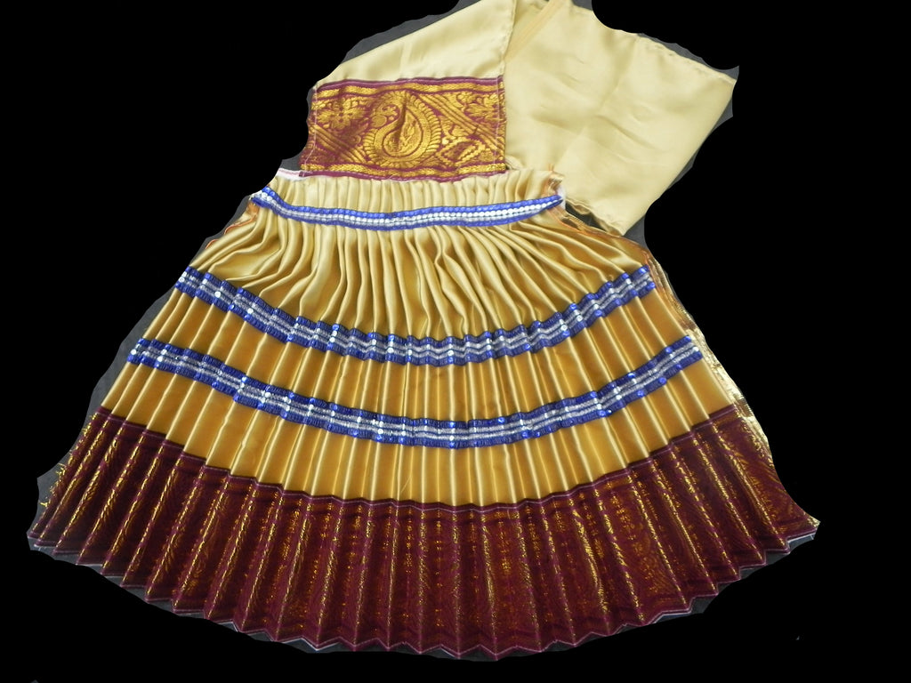 Pure Silk Lehenga Saree for Goddess - 13.5 Inches