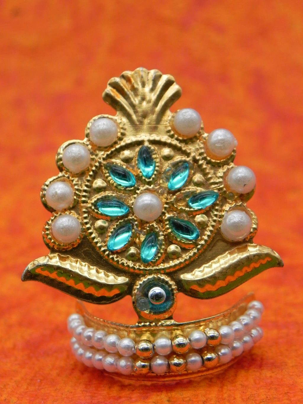 Mukut  with Mothi [Height - 1.5 inch]