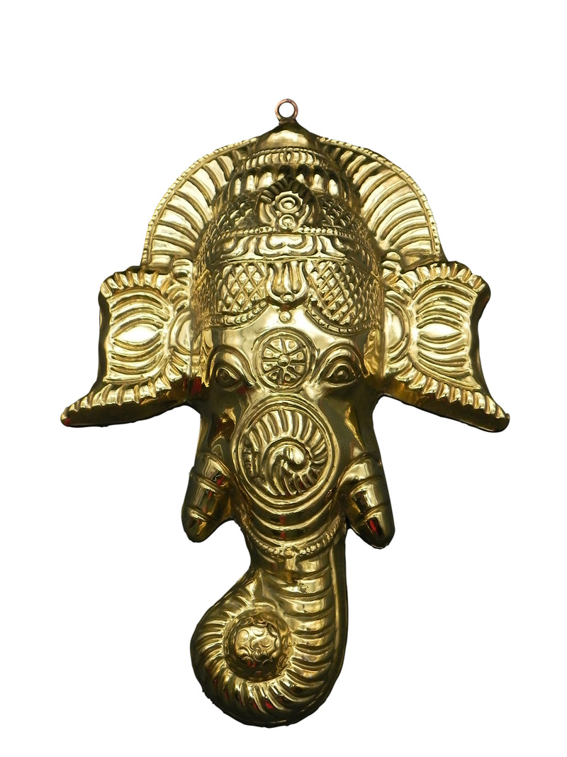 Ganesha Brass Face Height - 10 inch