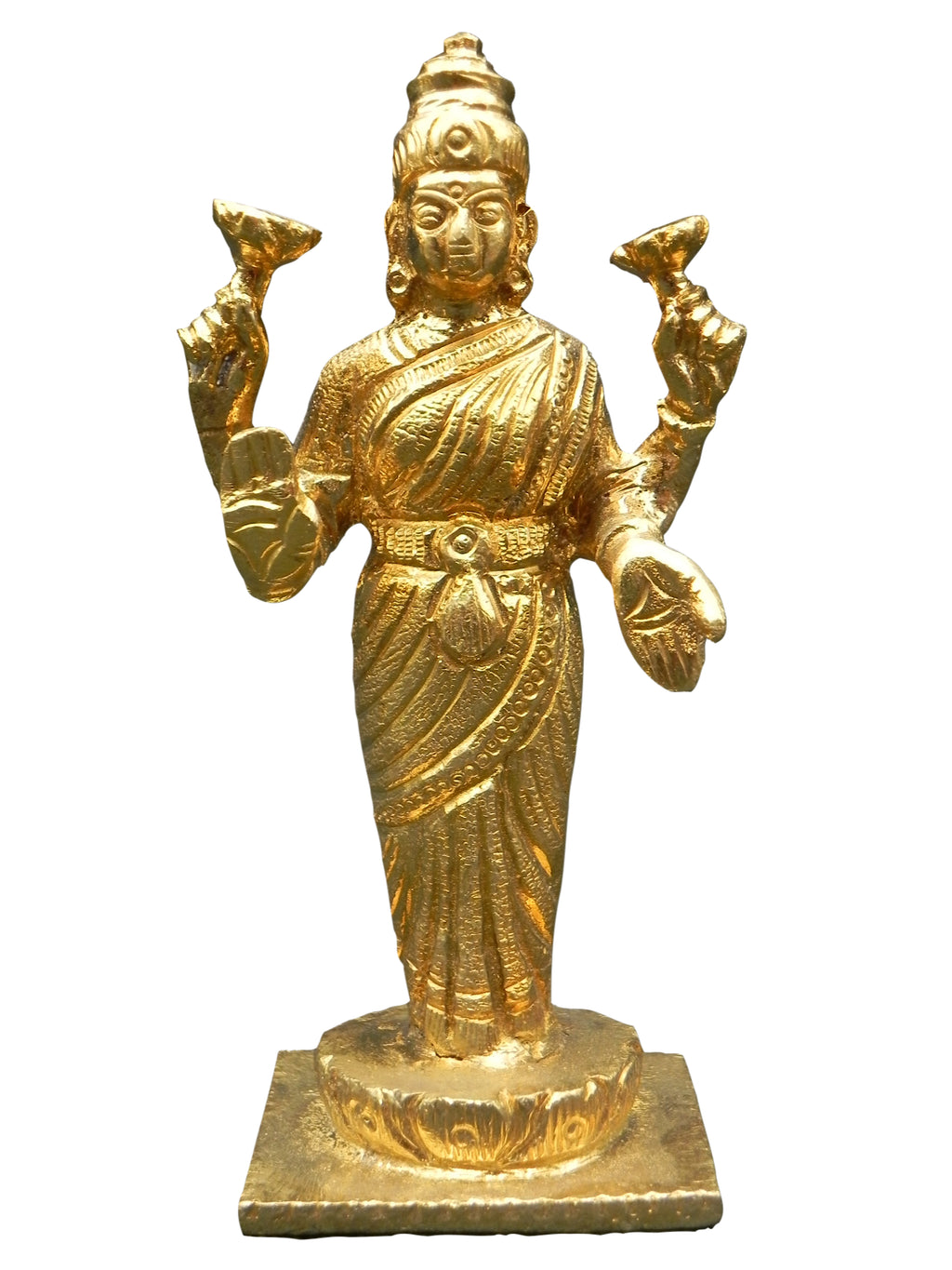 Lakshmi Standing Brass Idol Height - 4 inch