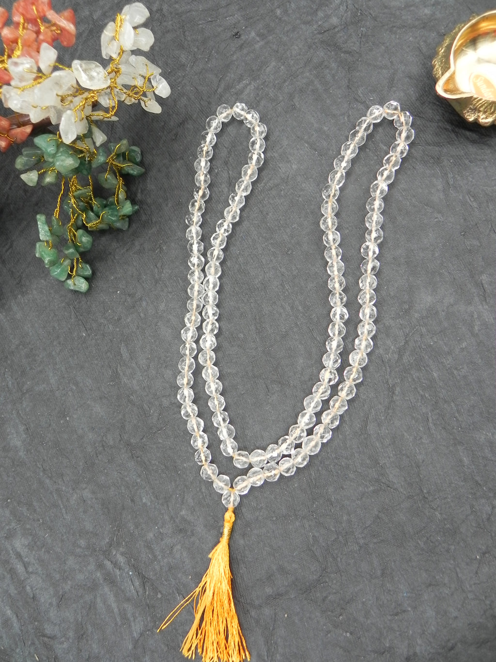 Spatika Mala round (108) beads