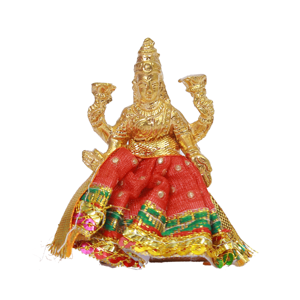 Brass Lakshmi Idol - Plain and with Lehanga