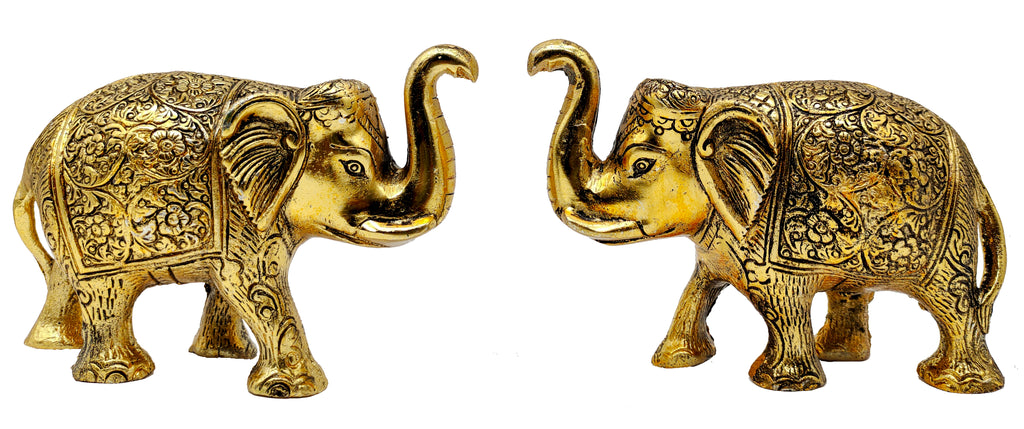 Brass Elephant With Design Idol
