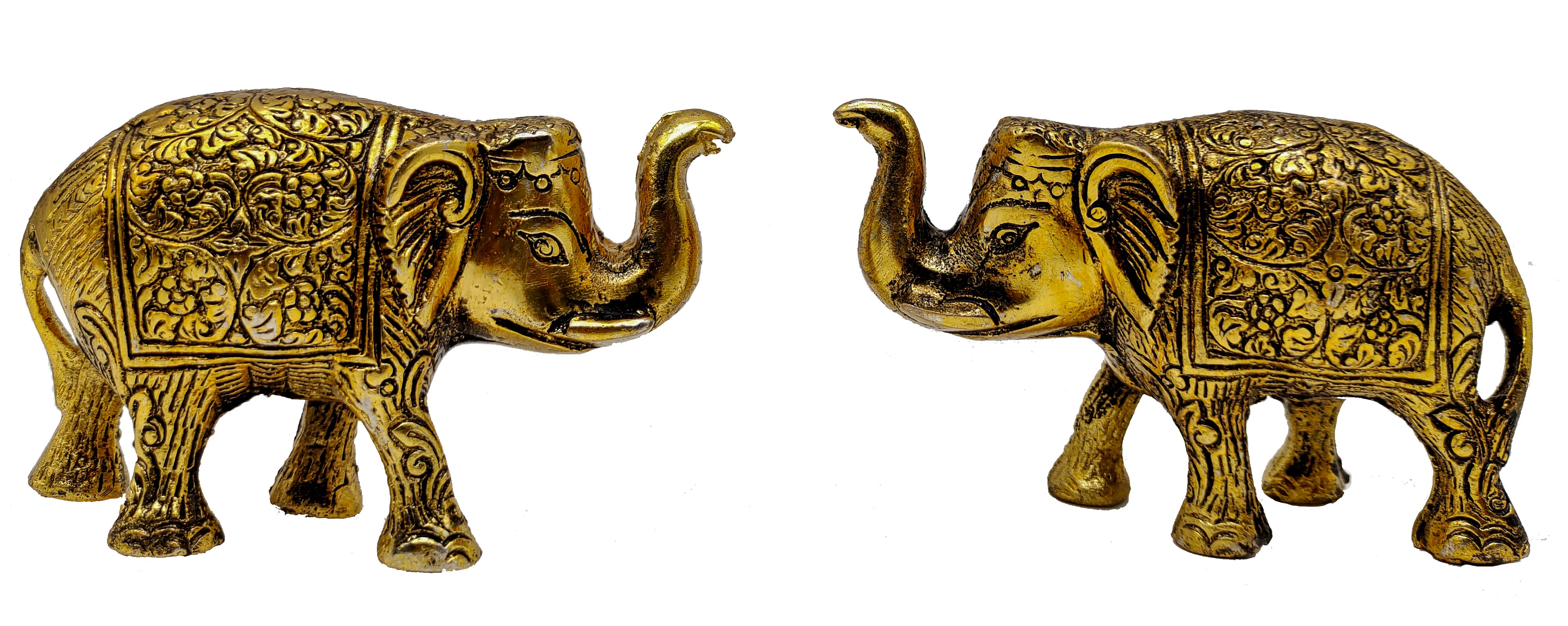 Brass Elephant With Design Idol